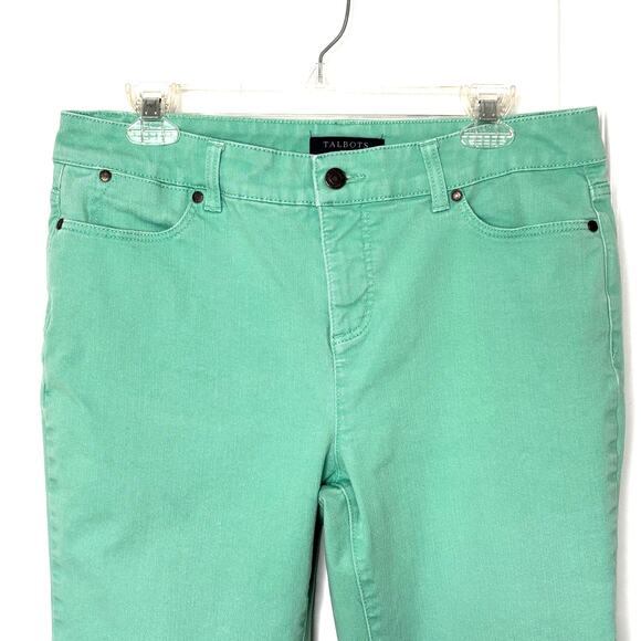 Talbots Simply Flattering Wms 10 Light Green Denim Ankle Jeans High Rise Spring - Picture 4 of 7